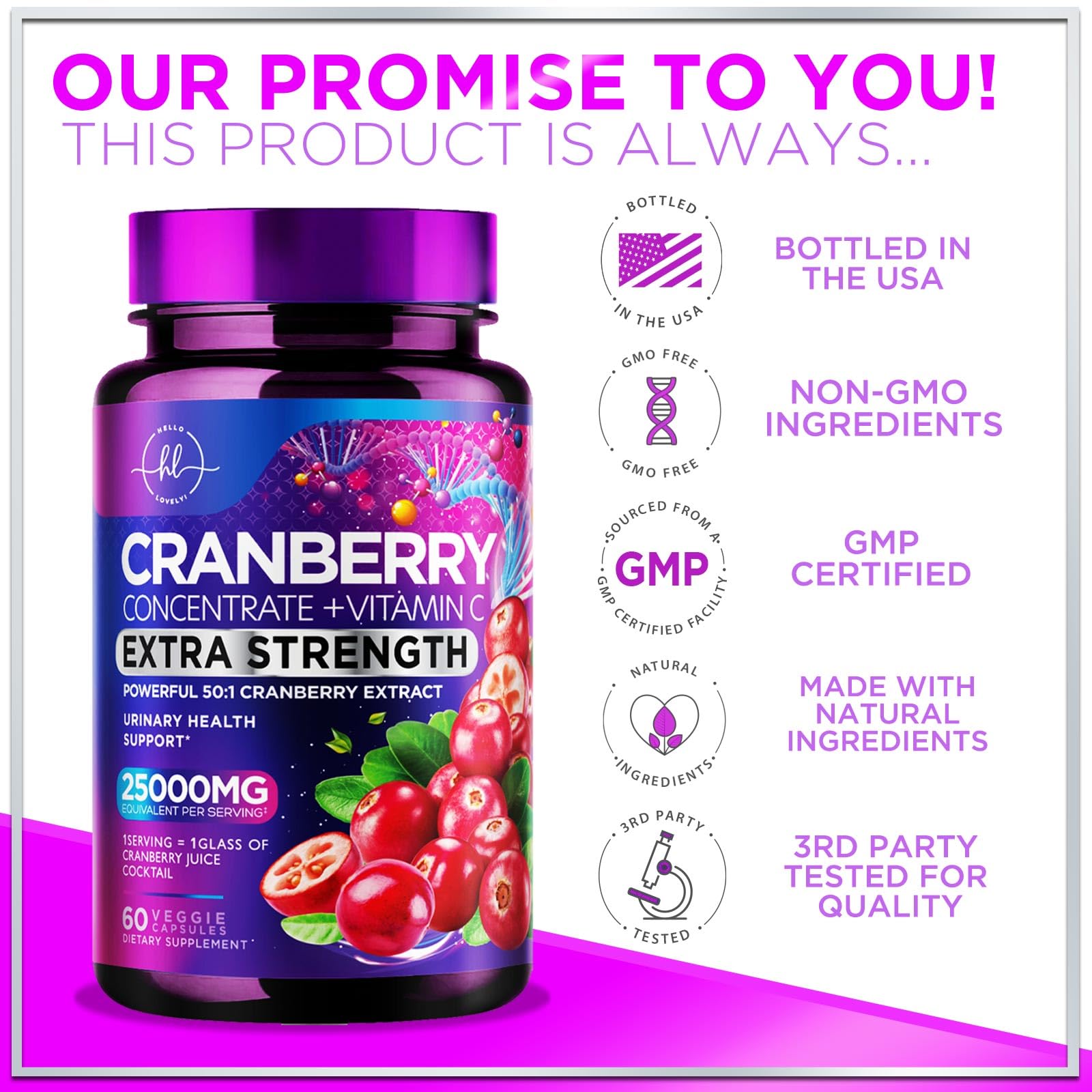 Sugar-free cranberry pills, 60 capsules