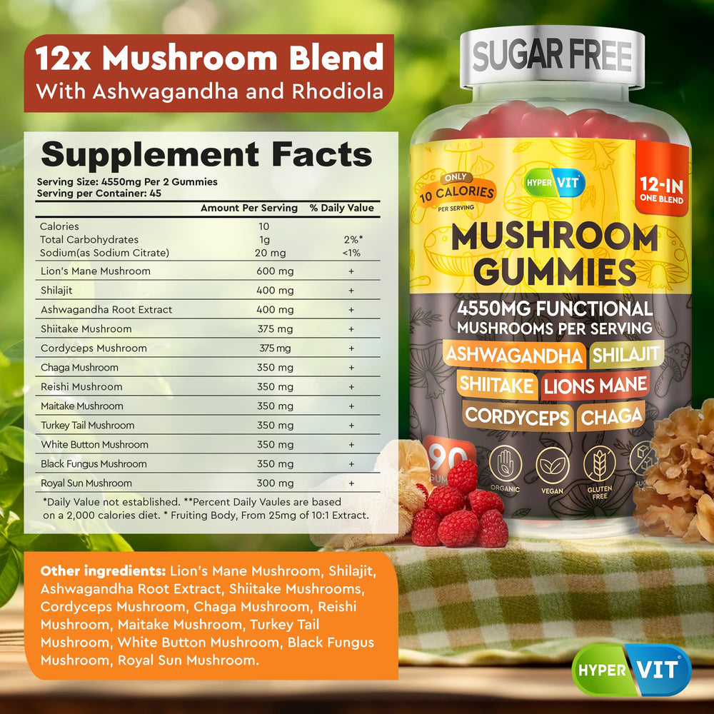 Sugar-free energy mushroom gummies