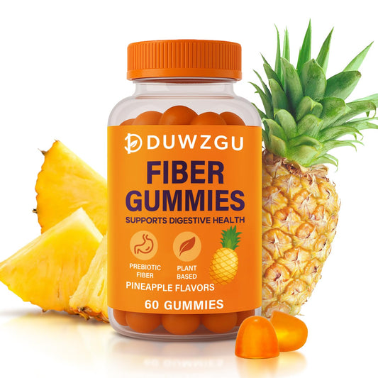 Bottle label showing 4g fiber per serving on Sugar Free Fiber Gummies