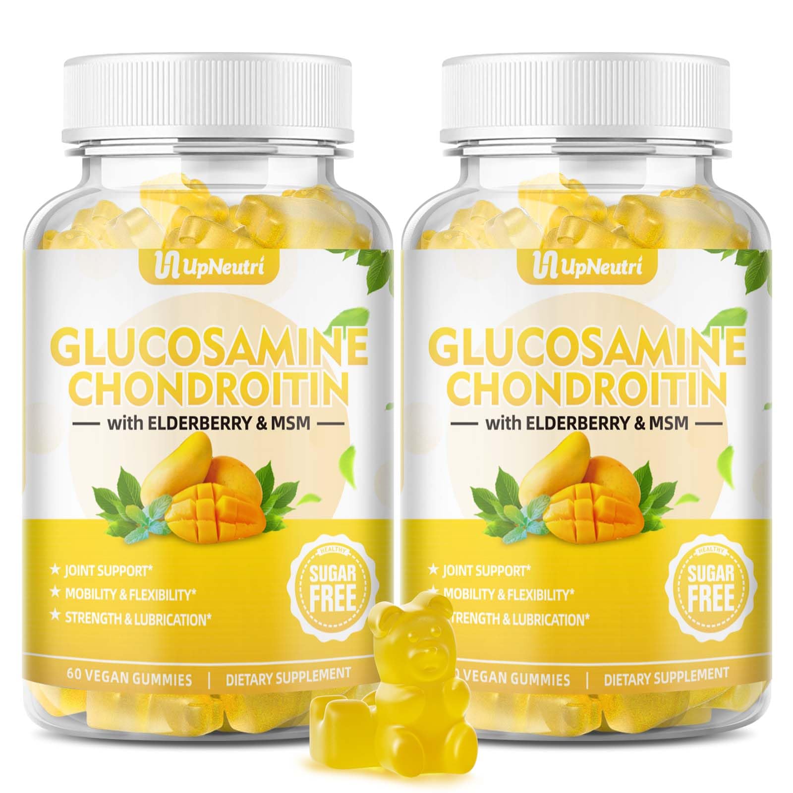 Front view of sugar-free glucosamine chondroitin gummies