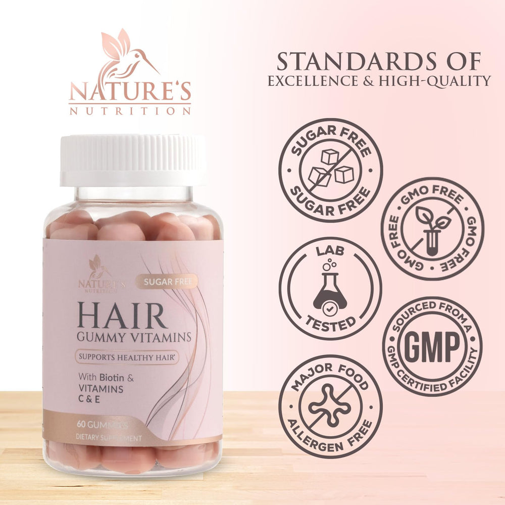 Sugar-free hair vitamins gummies—vegetarian-friendly