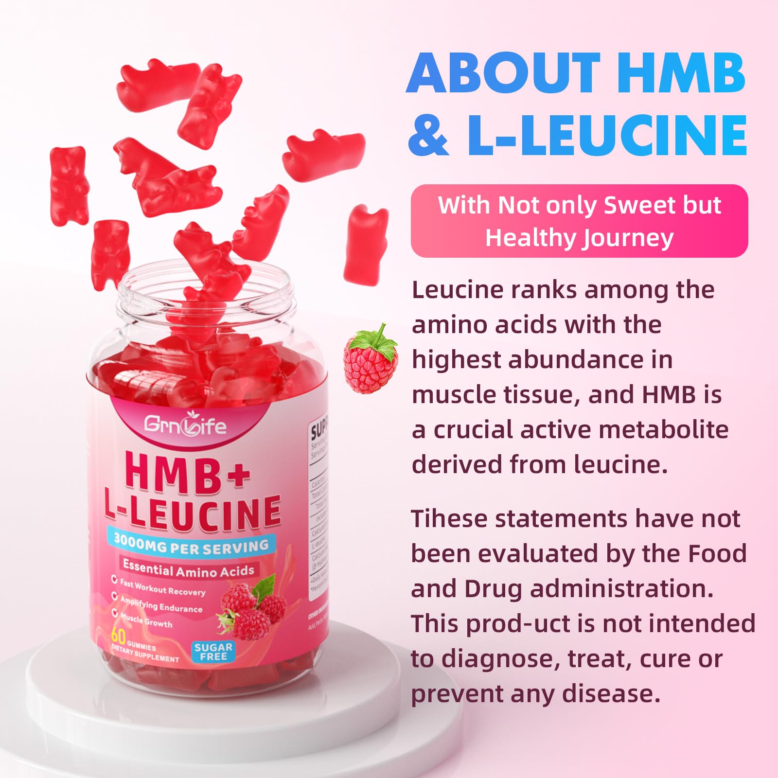 Sugar-free icon representing Raspberry gummies