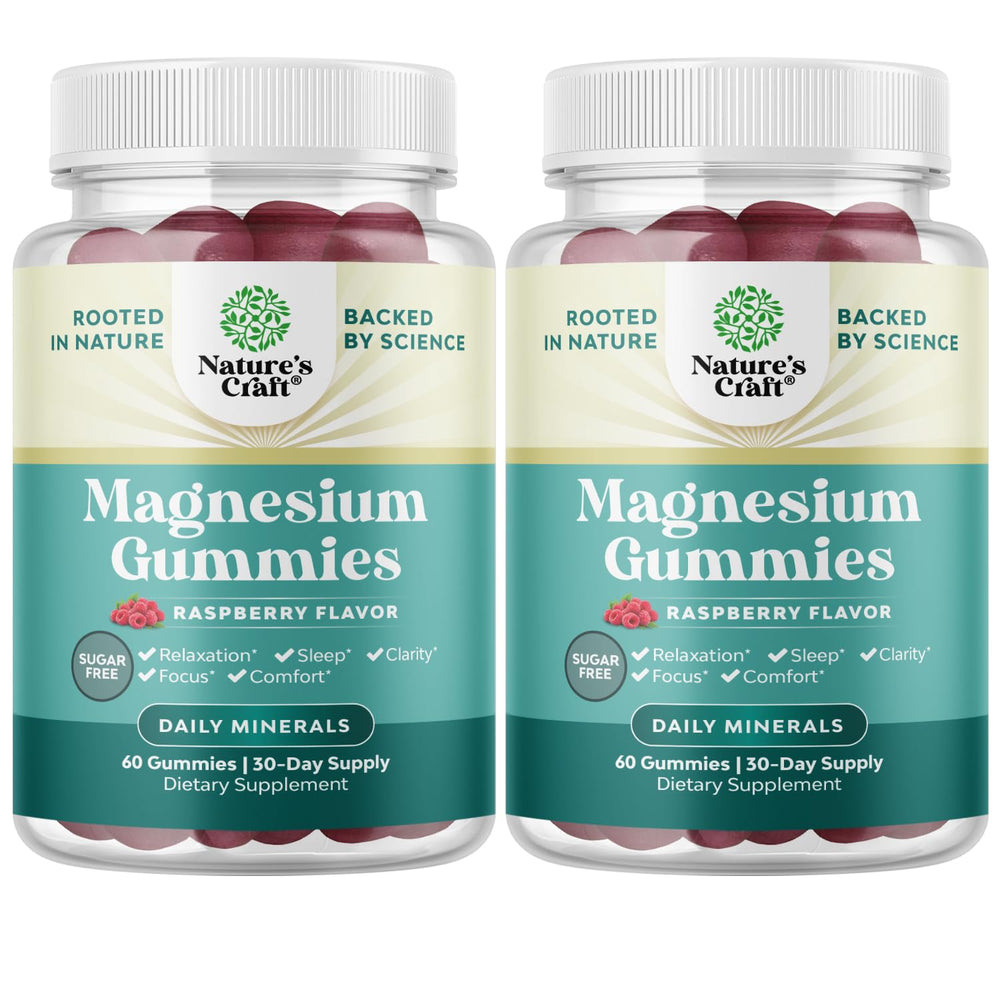 Berry-flavored vegan magnesium gummies for adults in a bottle