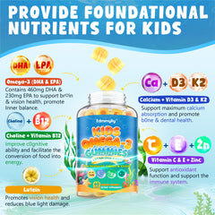 Sugar-free mango-flavored omega-3 gummies for kids
