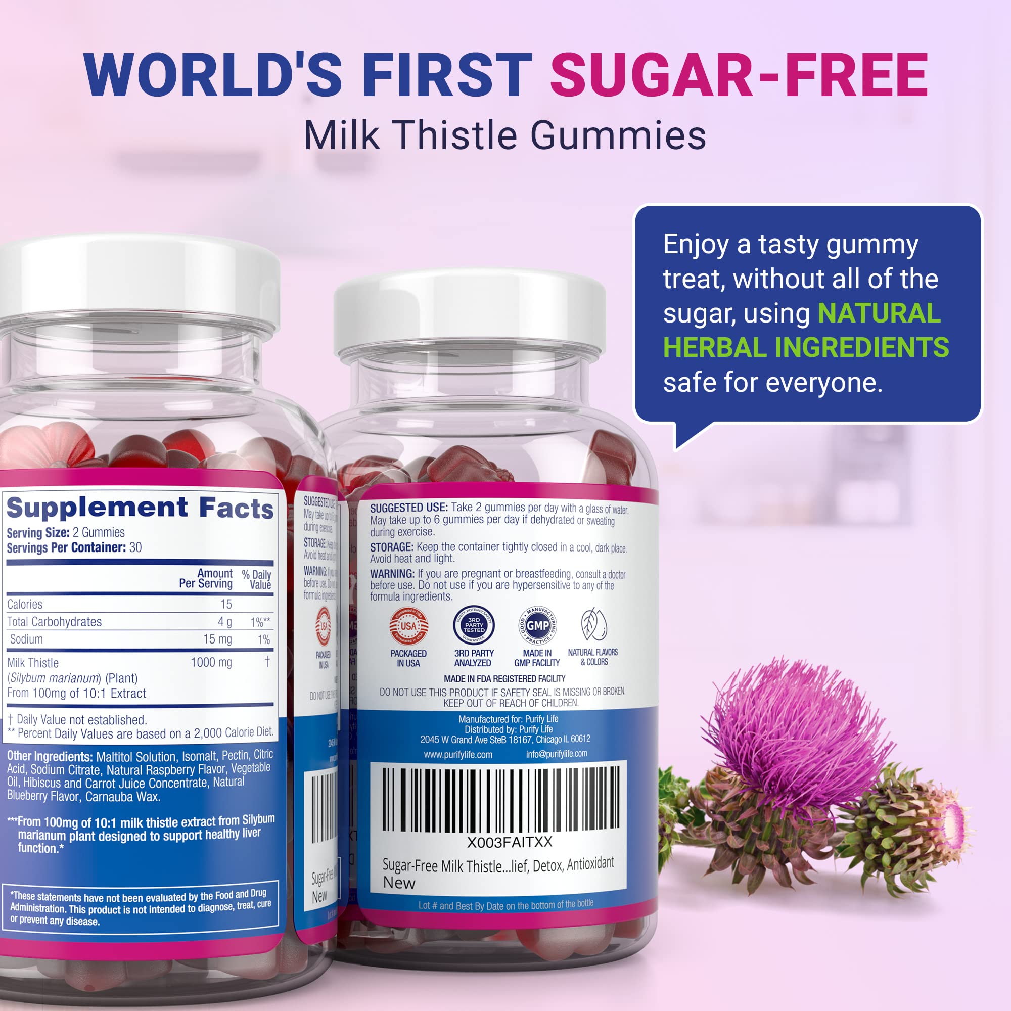 Milk thistle 10:1 extract 100 mg per serving label