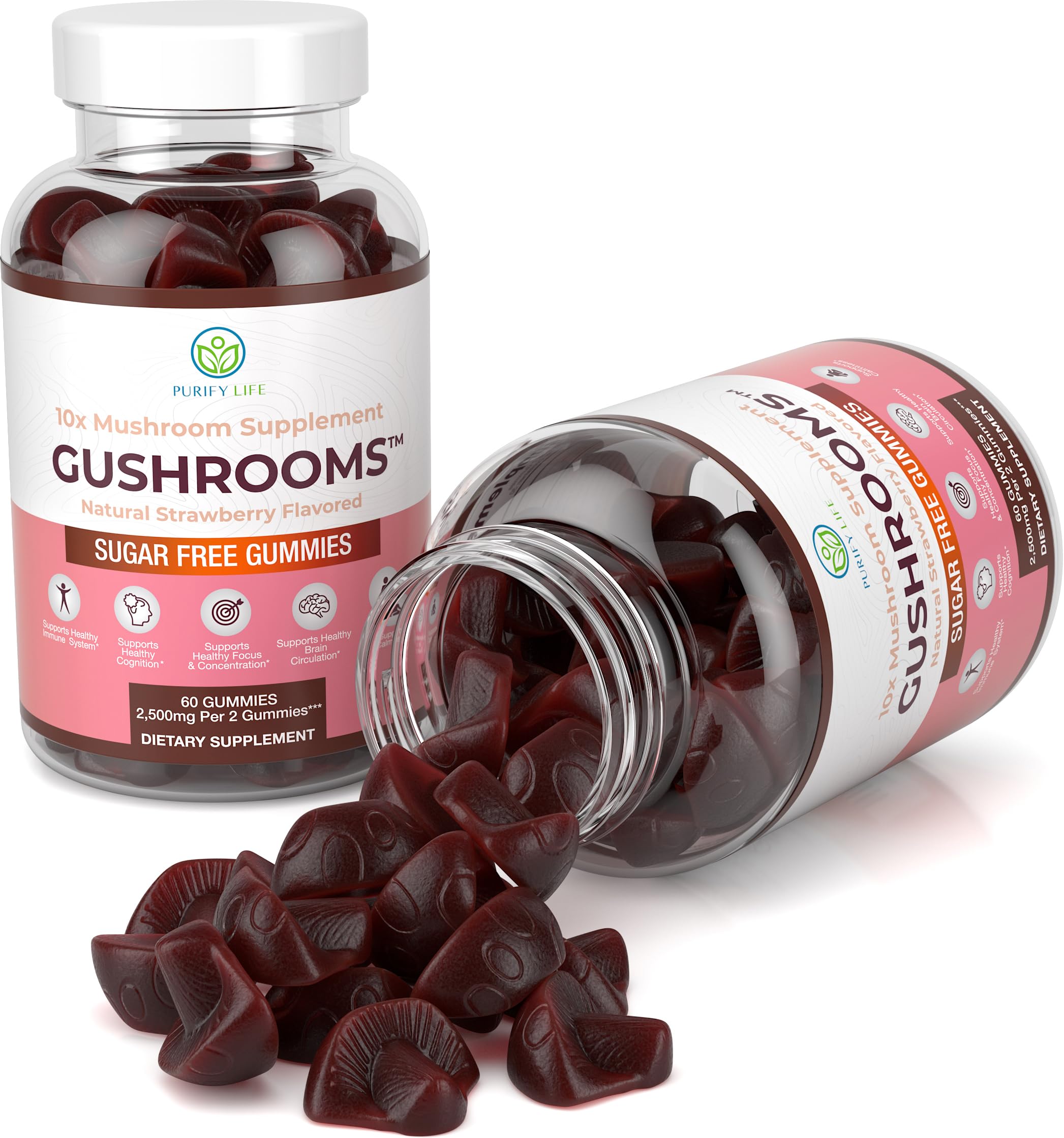 60 gummies per bottle with zero sugar claim