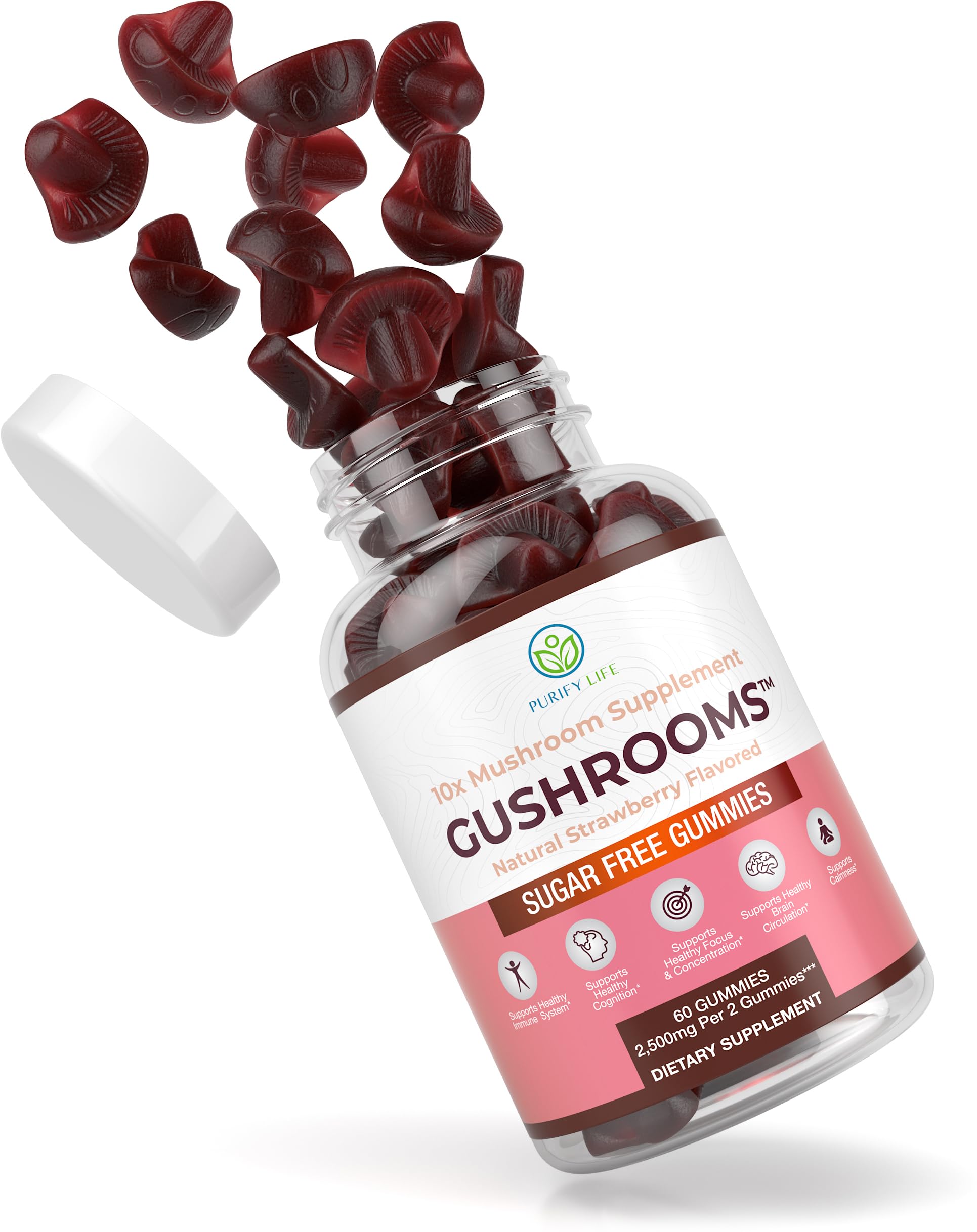 Healthy lifestyle scene with mushroom gummies