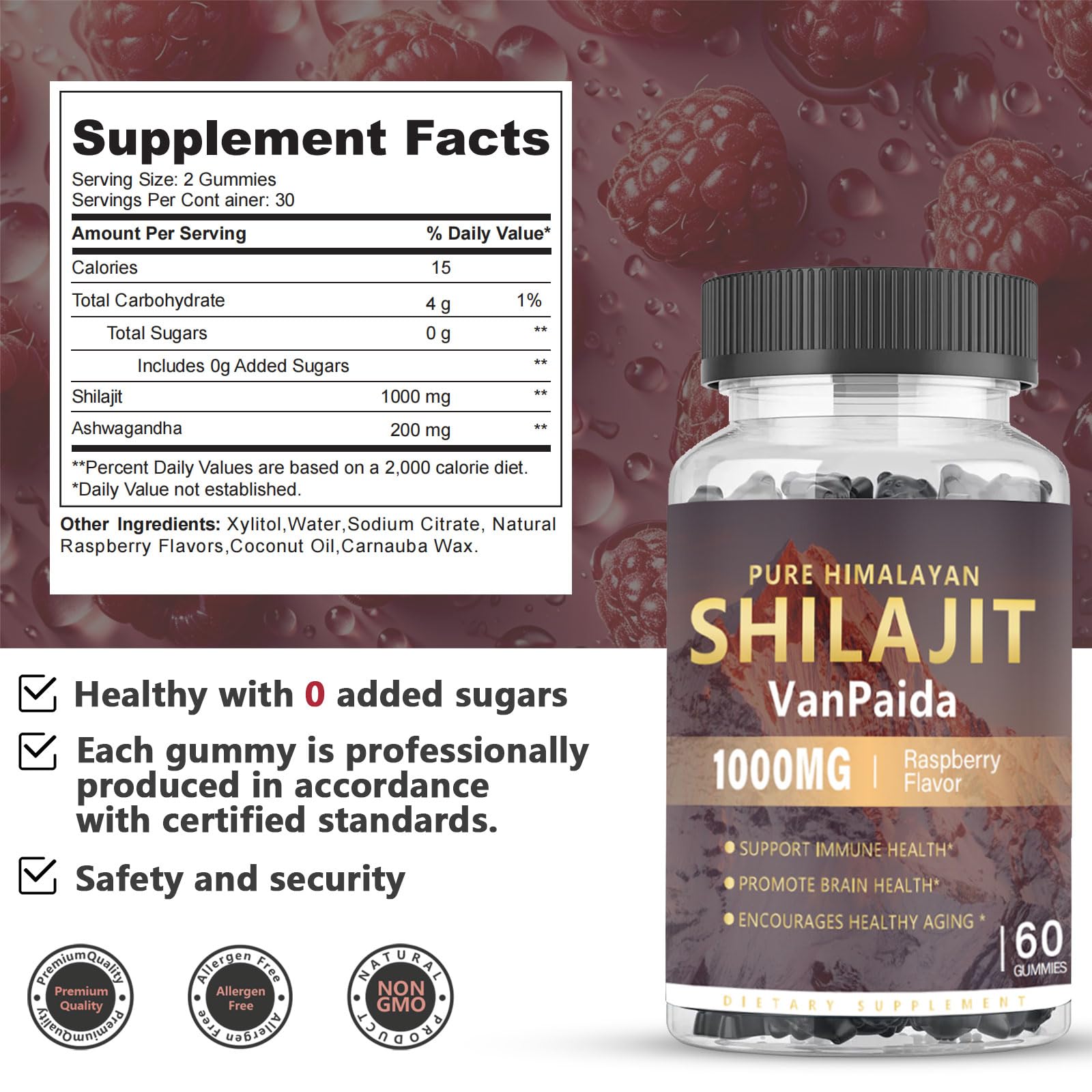 Ashwagandha included with Shilajit gummies