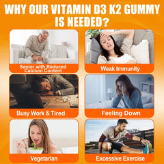 Sugar-free vegan D3 K2 gummies label