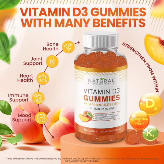 Close-up of a Vitamin D3 K2 gummy showing texture