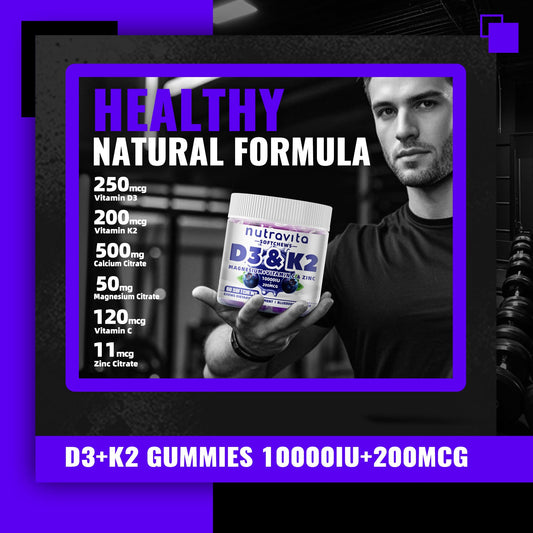 Box of Sugar-Free Vitamin D3 K2 Gummies - Blueberry flavor