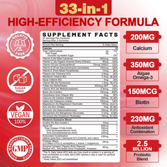 Close-up of sugar-free women's multivitamin gummies