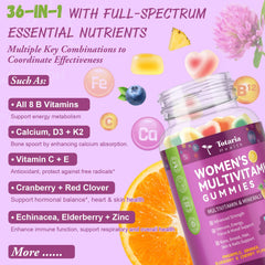 Gummies in blueberry, pineapple, cherry, and orange flavors