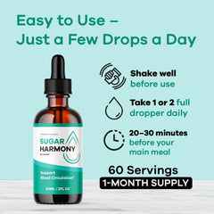 Back packaging showing ingredients for Sugar Harmony Drops