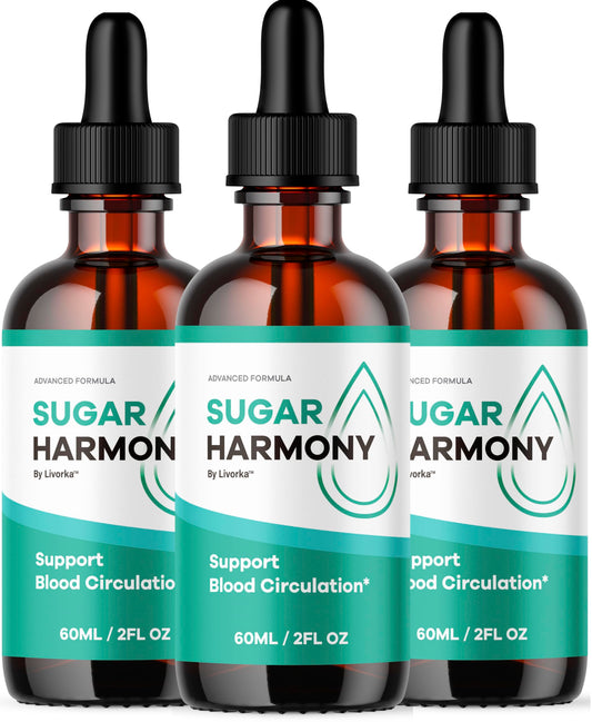Front view of Sugar Harmony Drops 3-pack packaging