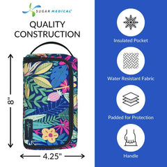 Travel-friendly IVF organizer bag in blue floral print