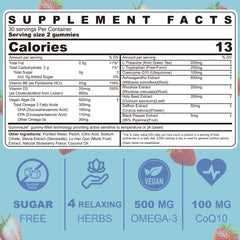 Close-up of strawberry-flavored Calm Gummies