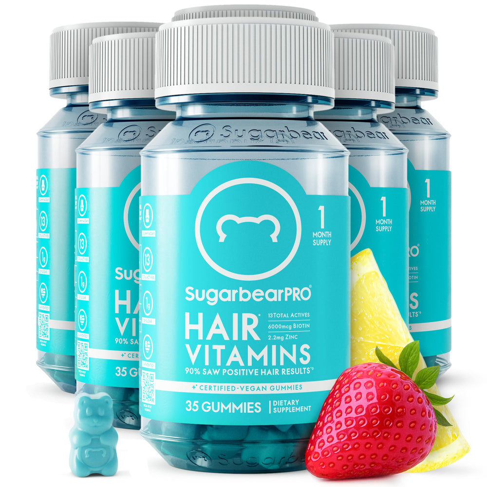 Front view of SugarBearPro Hair Vitamin Gummies bottle