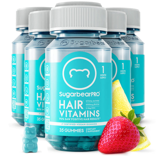 Front view of SugarBearPro Hair Vitamin Gummies bottle