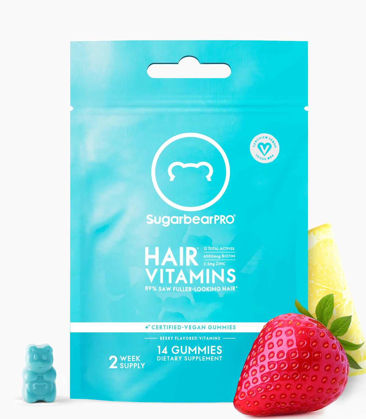 SugarBearPro hair vitamin gummy 14-day supply packaging
