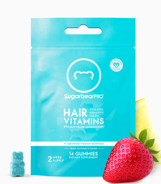 SugarBearPro hair vitamin gummy 14-day supply packaging