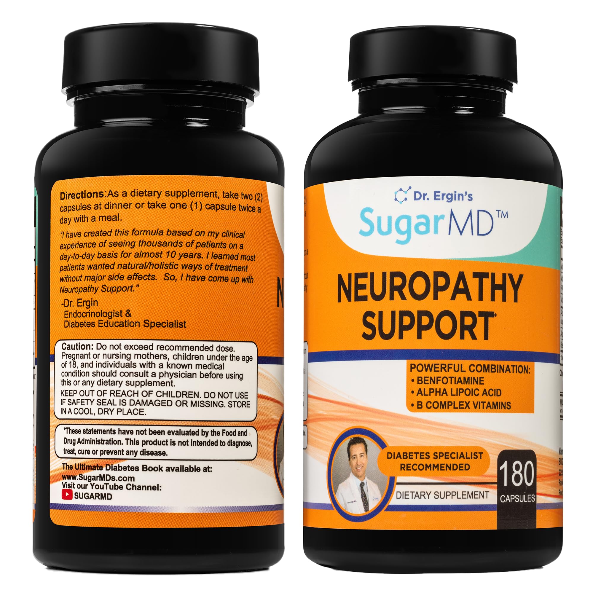 SugarMD Neuropathy Support Supplement bottle front