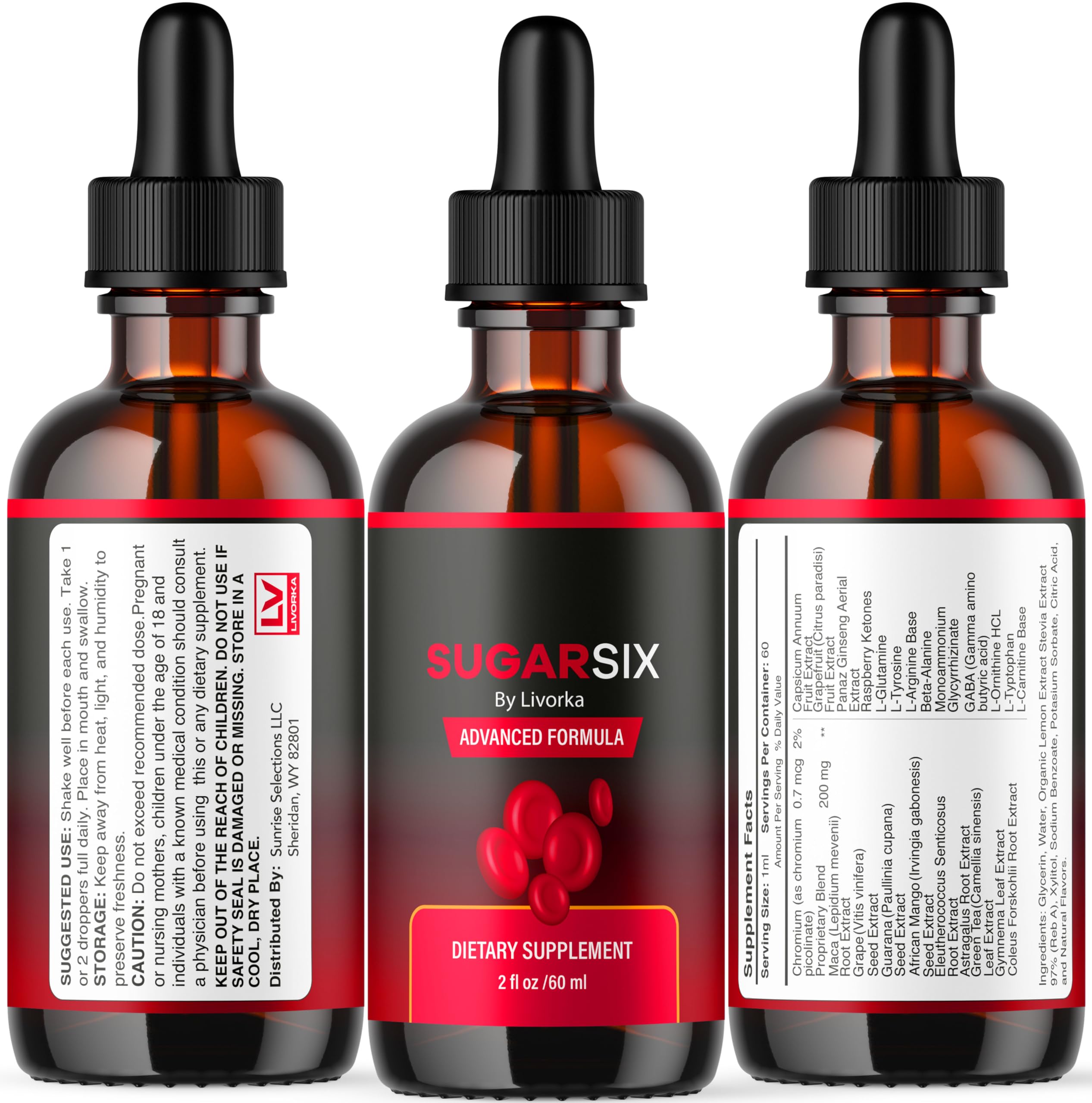 SugarSix 3-month bundle with three bottles