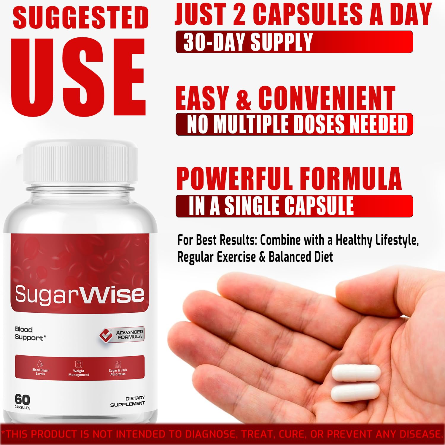 SugarWise support pills packaged for sale