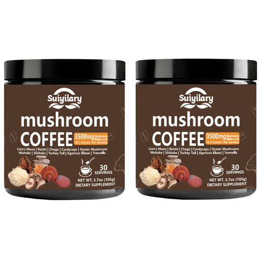 Suiyilary 10 Mushroom Coffee with Arabica – 3500mg 10:1 extract, Lion’s Mane & Reishi