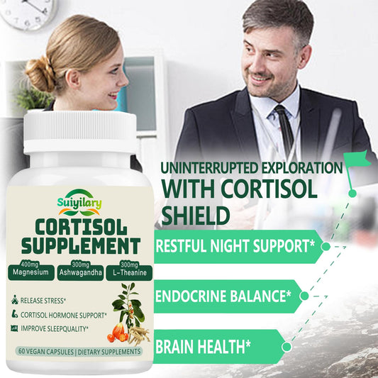 Suiyilary cortisol supplement bottle – back/label view