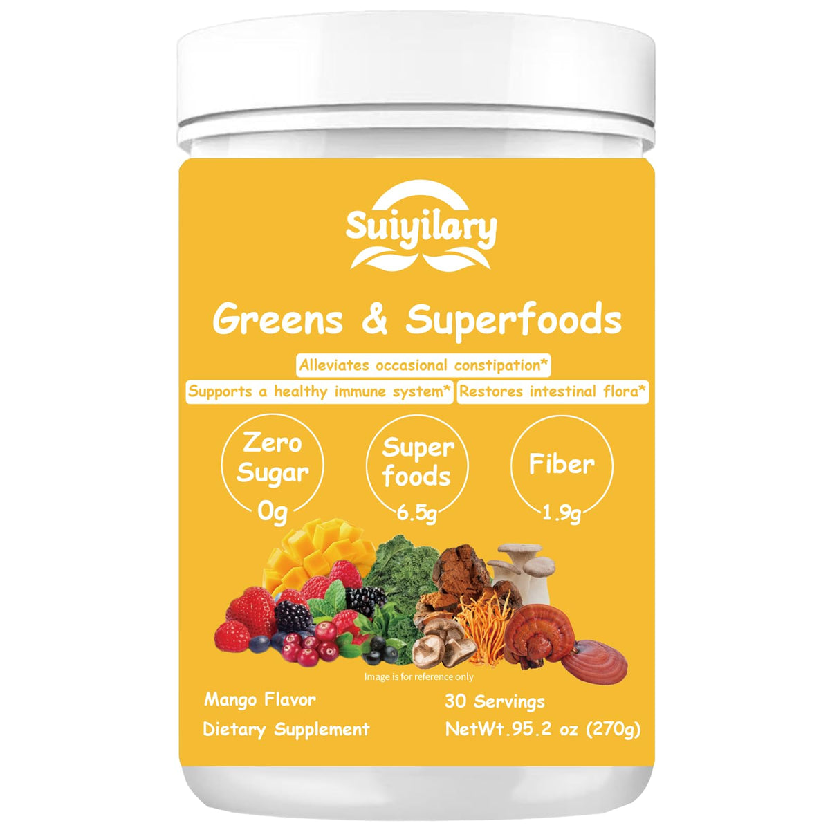 Suiyilary Greens Mango flavor powder tub and scoop