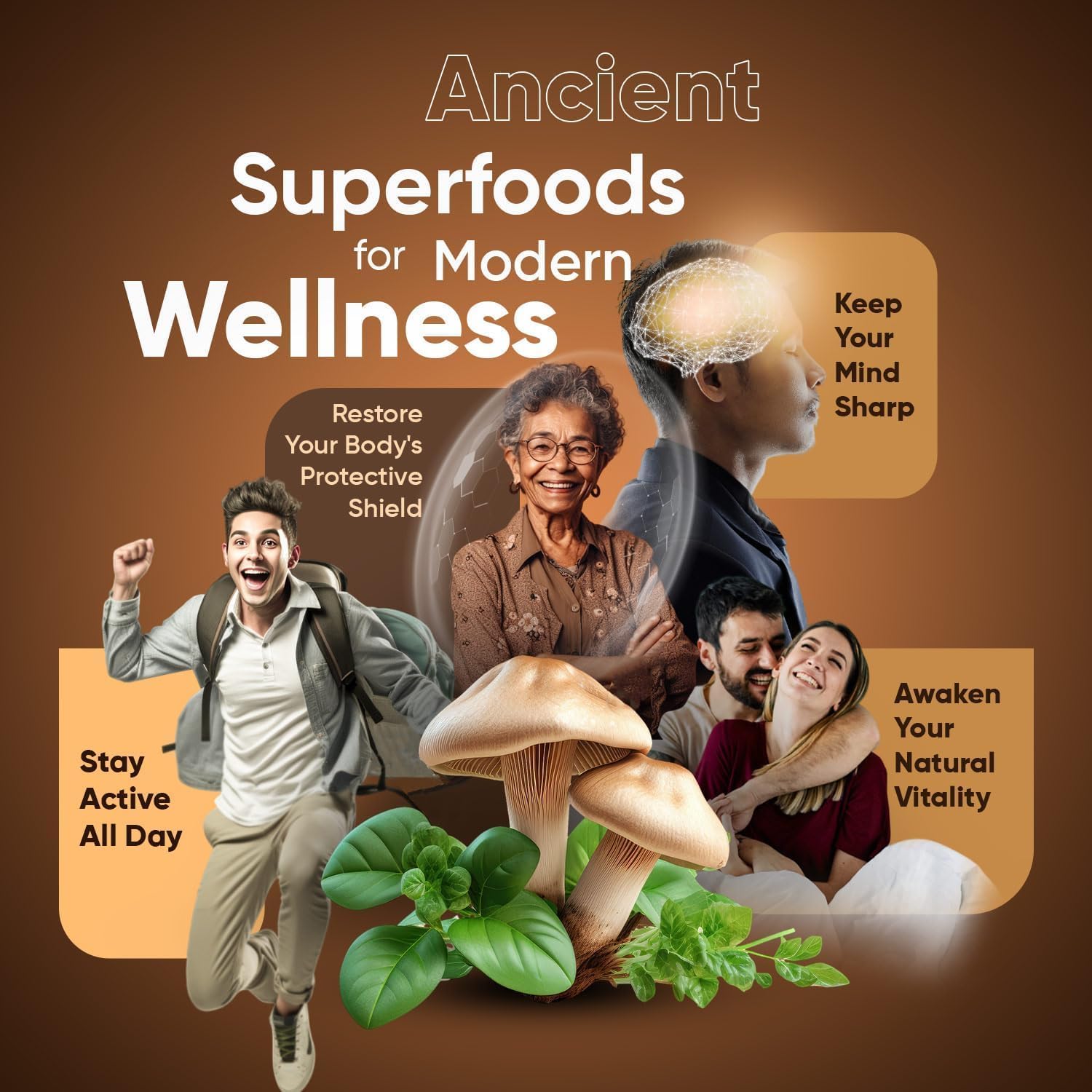 Illustration of brain boost and enhanced focus