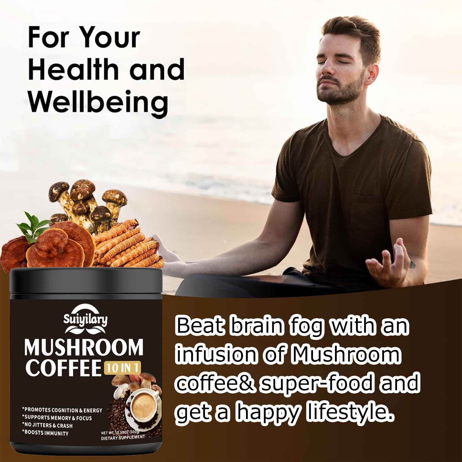 Mood and energy concept showing focus and vitality