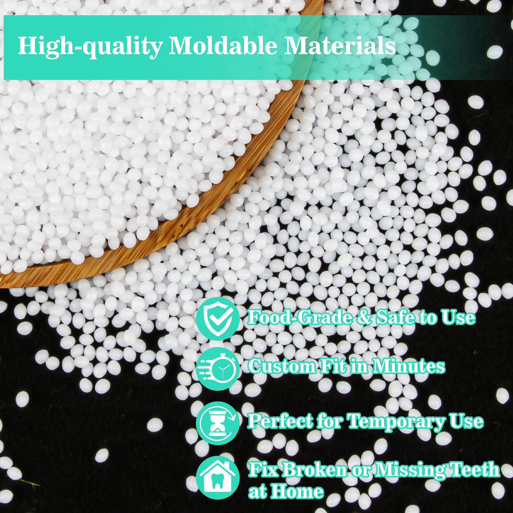 Beads softening in hot water for molding