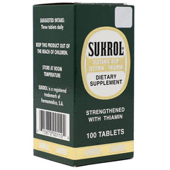Sukrol dietary supplement label with instructions