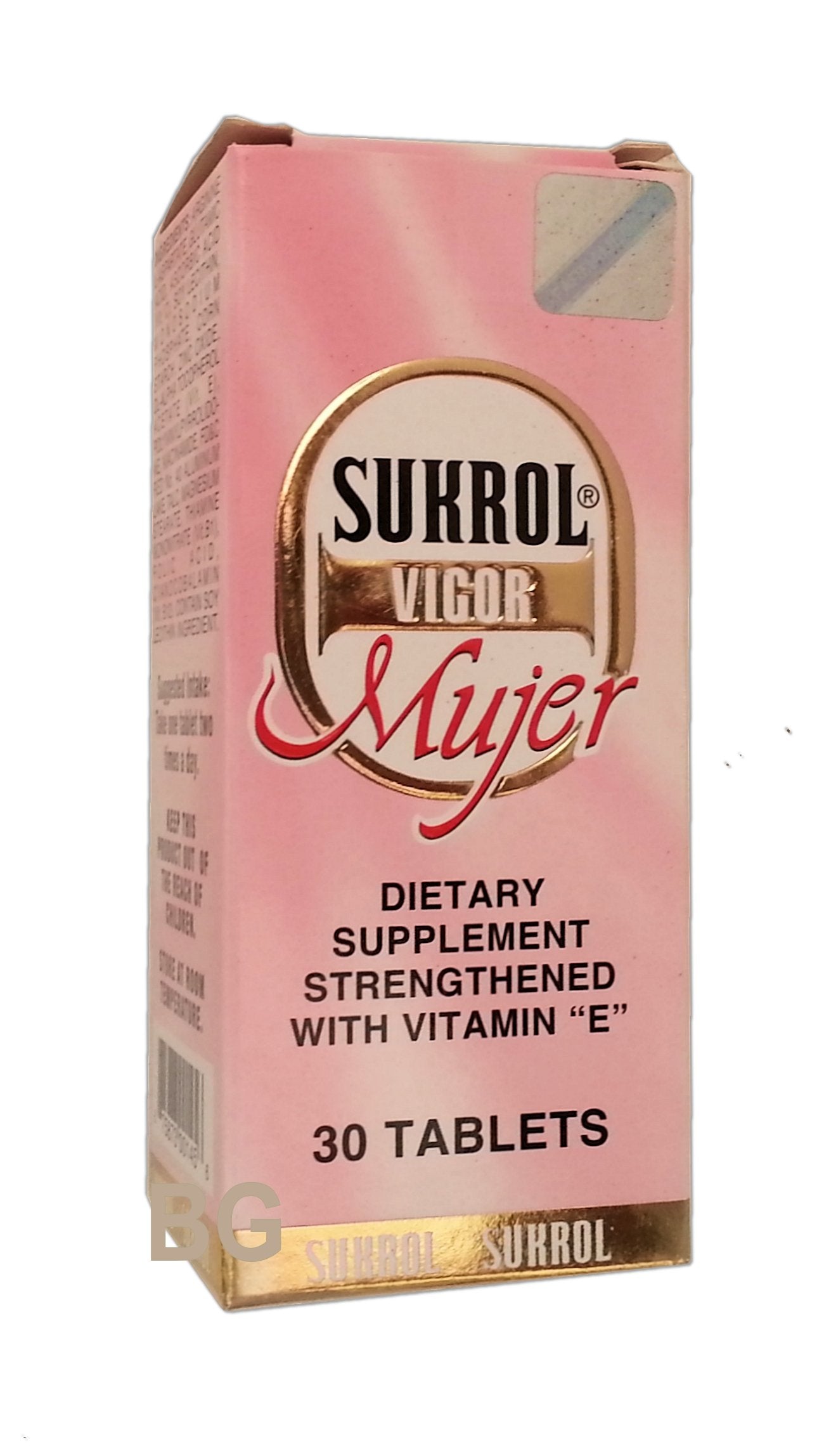 Sukrol Vigor Mujer Vitamin E dietary supplement bottle - 30 tablets