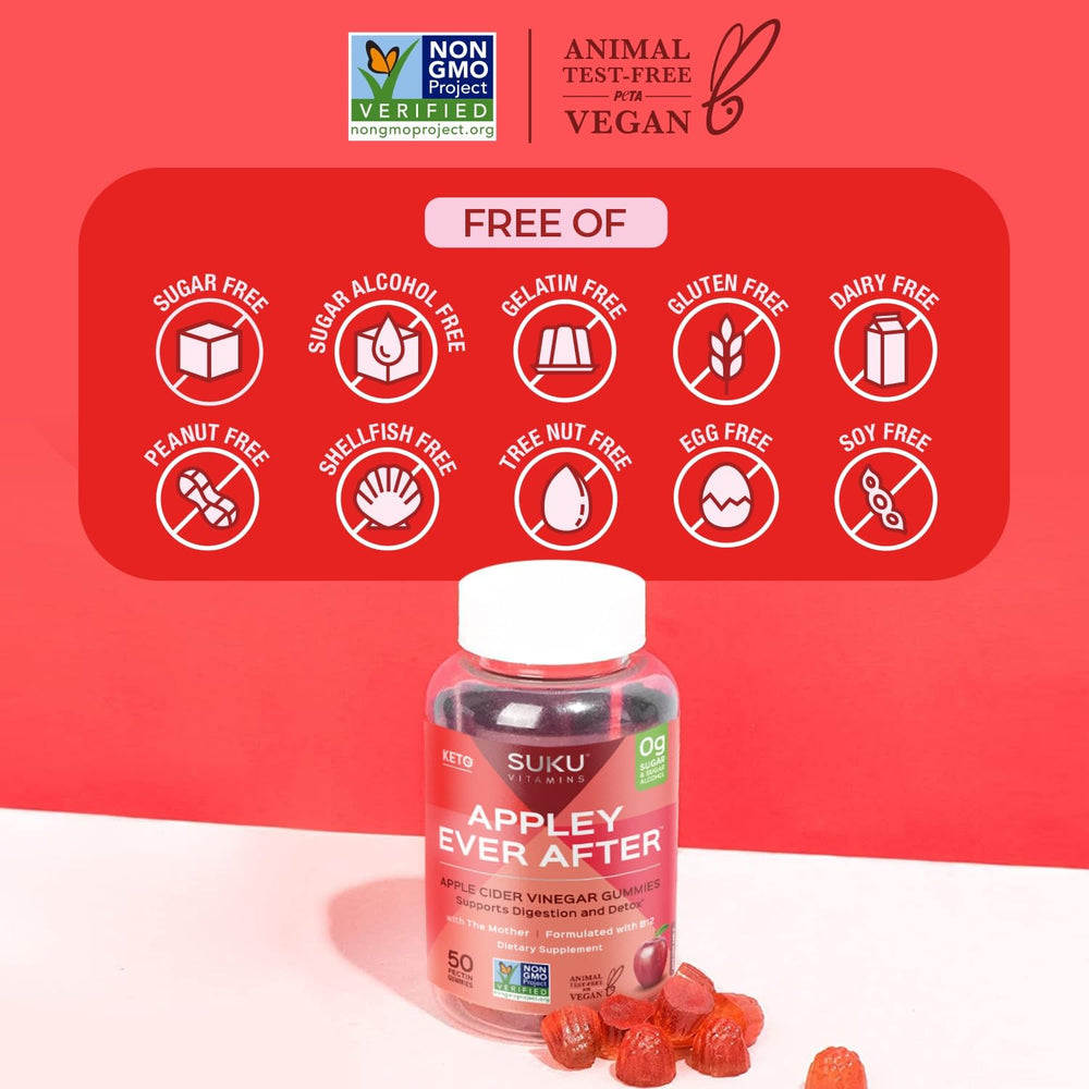 50 count bottle of SUKU Appley Ever After Gummies