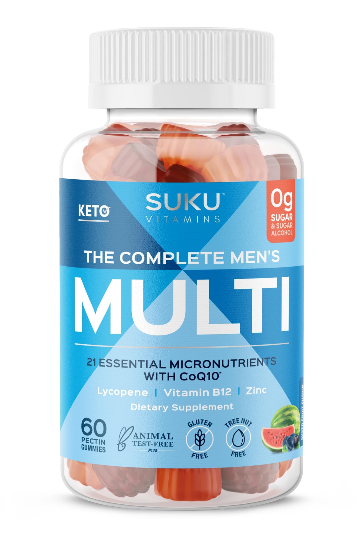 SUKU Men's Daily Multivitamin Gummies 60-count bottle (hero image)