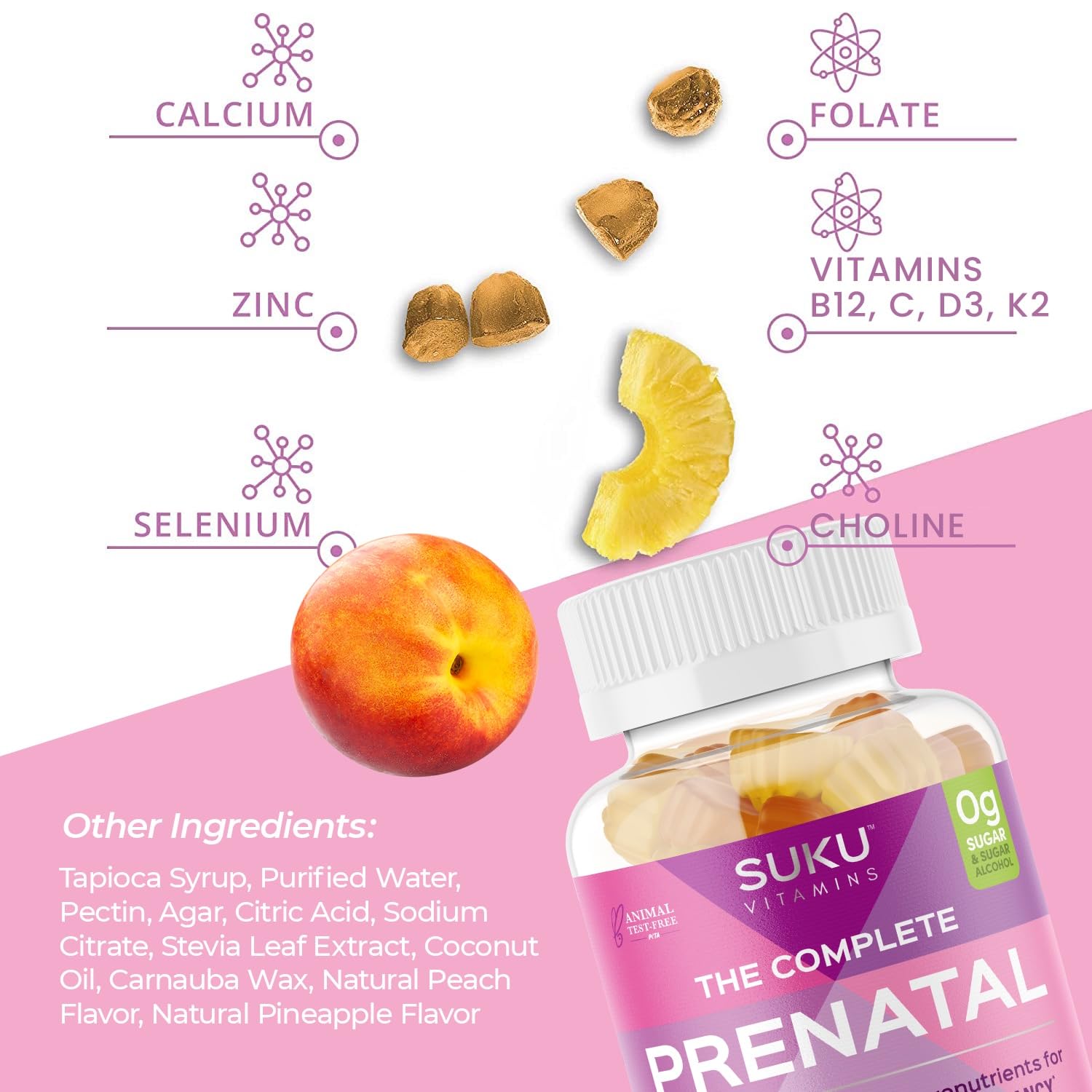 Vegetarian, sugar-free, gluten-free gummy labeling