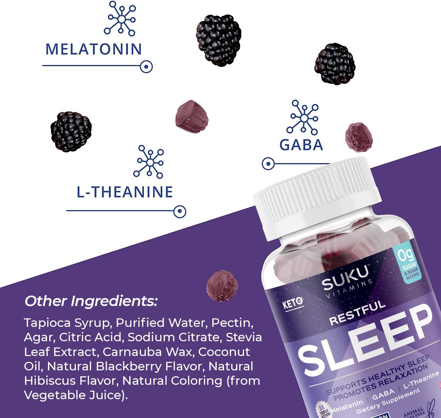 Blackberry-Hibiscus flavor shot with gummies