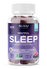 Bottle of SUKU Restful Sleep Gummies front view