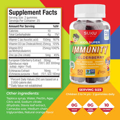 Gummy ingredients close-up for SUKU Vitamins Kids Immunity Gummies