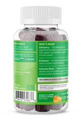 Ingredient close-up showing Non-GMO and Gluten-Free labeling on SUKU Kids Immunity Gummies