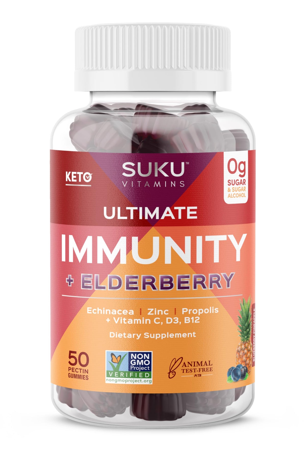 SUKU Vitamins Ultimate Immunity Gummies packaging and bottle