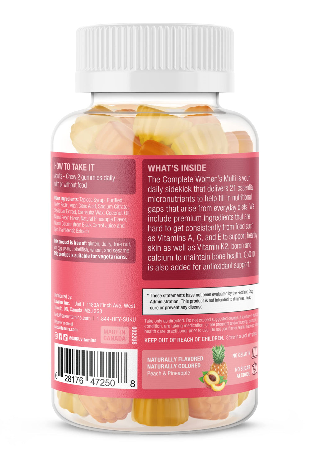 60-count SUKU Women's Multi gummies bottle label