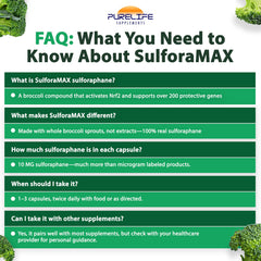 Organic broccoli sprouts used in the SulforaMAX formula