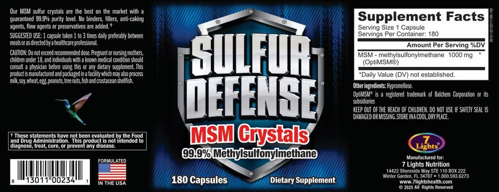 MSM powder capsules close-up