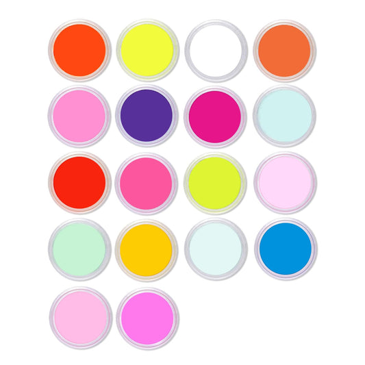 SULLMAR nail acrylic powder set with 18 colors palette for DIY manicures.