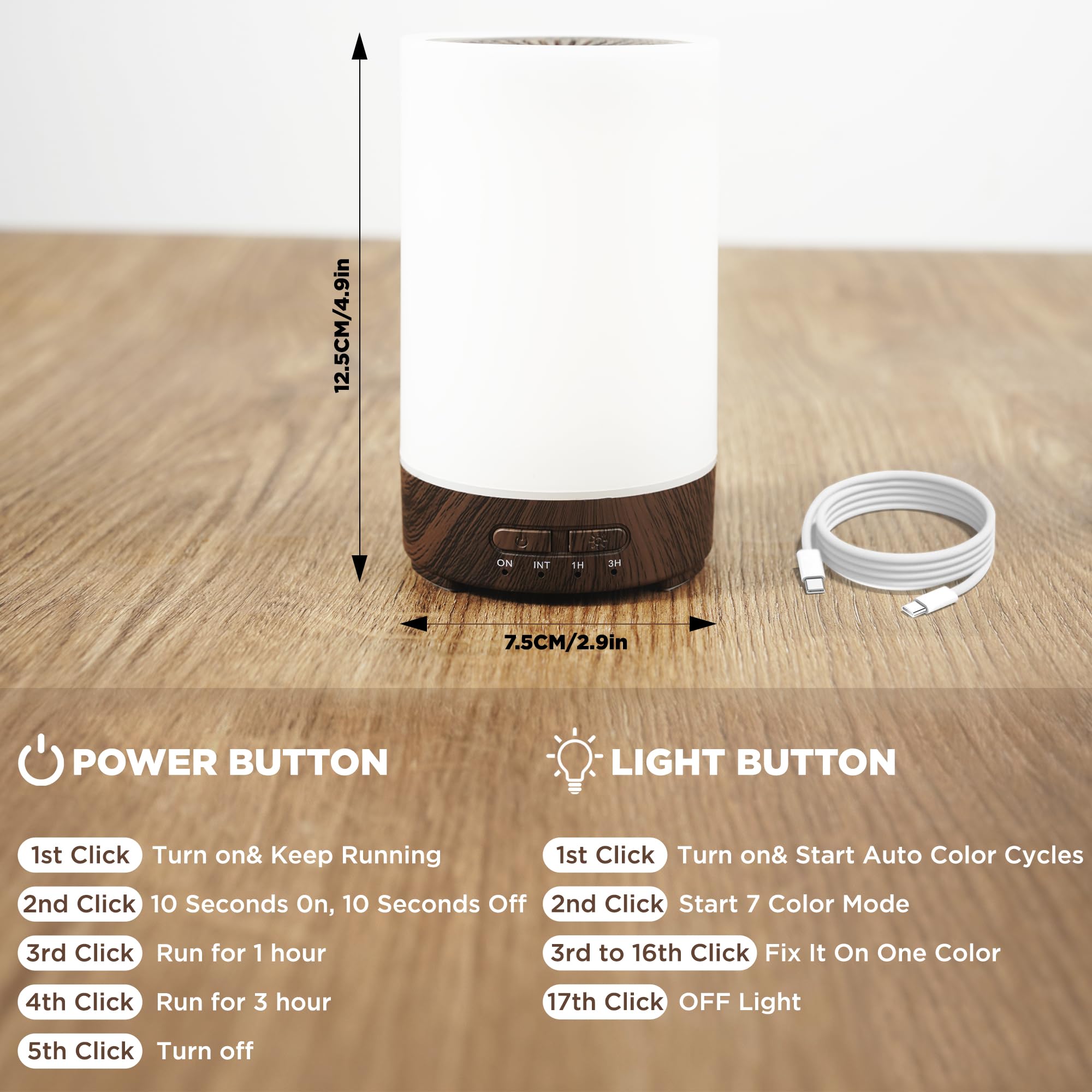 SUMAMAVIA diffuser emitting quiet ultrasonic mist for undisturbed sleep and focus
