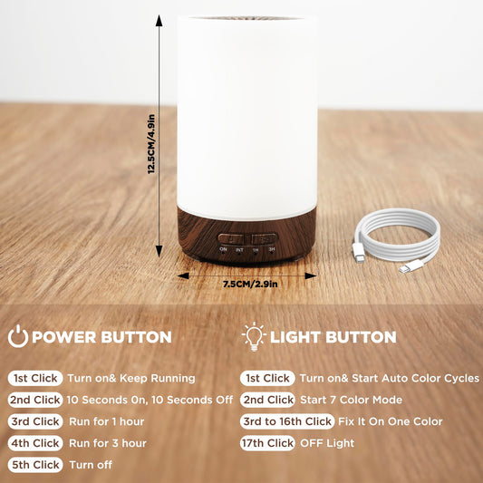 SUMAMAVIA diffuser emitting quiet ultrasonic mist for undisturbed sleep and focus
